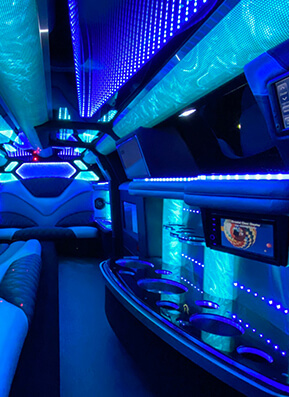 lexington party bus service with LED lights